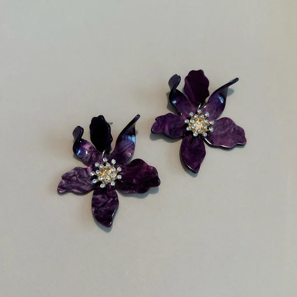Flower drop earrings M677 - Picture 2 of 4